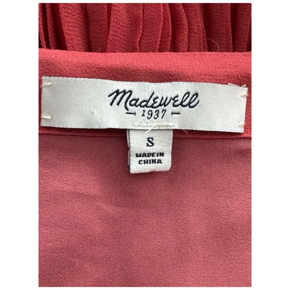 Madewell Artemis Brick Dust Pleated Mini Dress #C0925 Women's Size Small